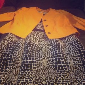 Yellow button down blazer